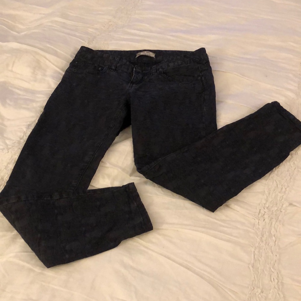 Free People black textured jeans
